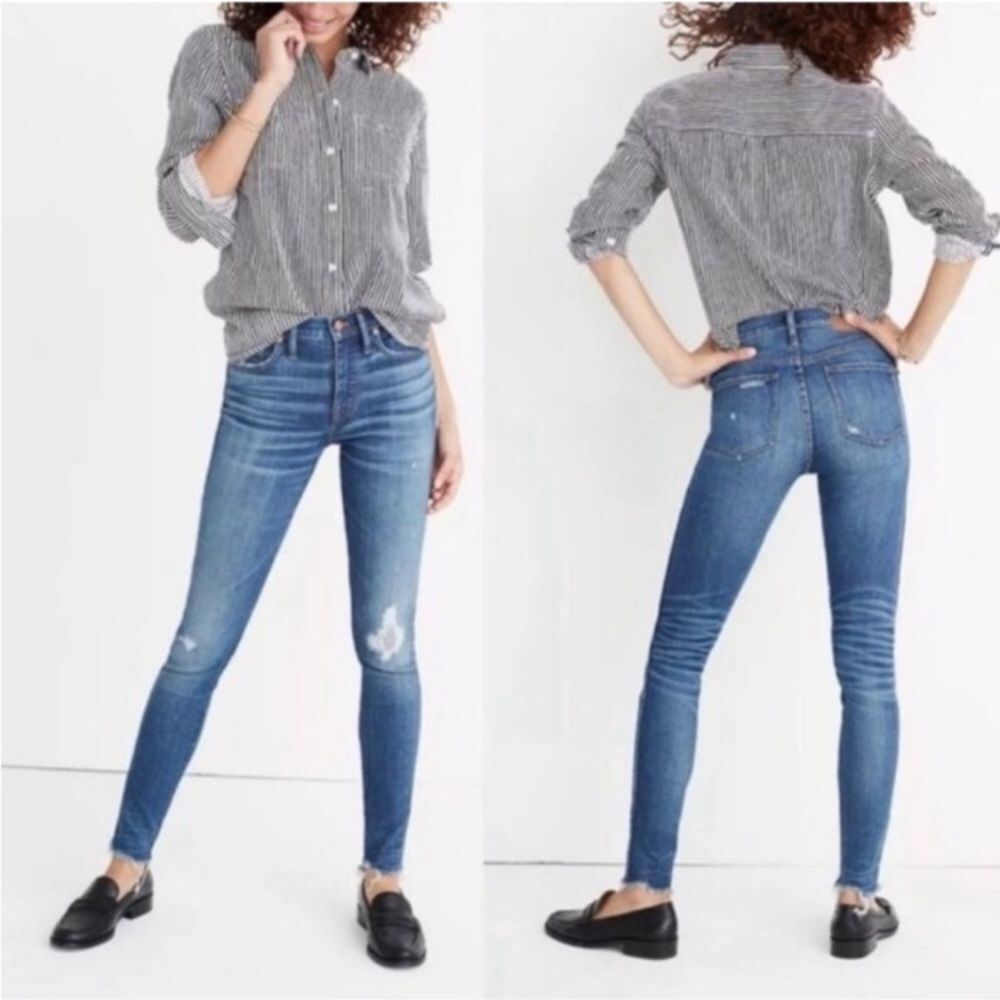 Madewell 9" High-Rise Skinny Jeans in Allegra‎ Wash: Rip and Repair Edition 27